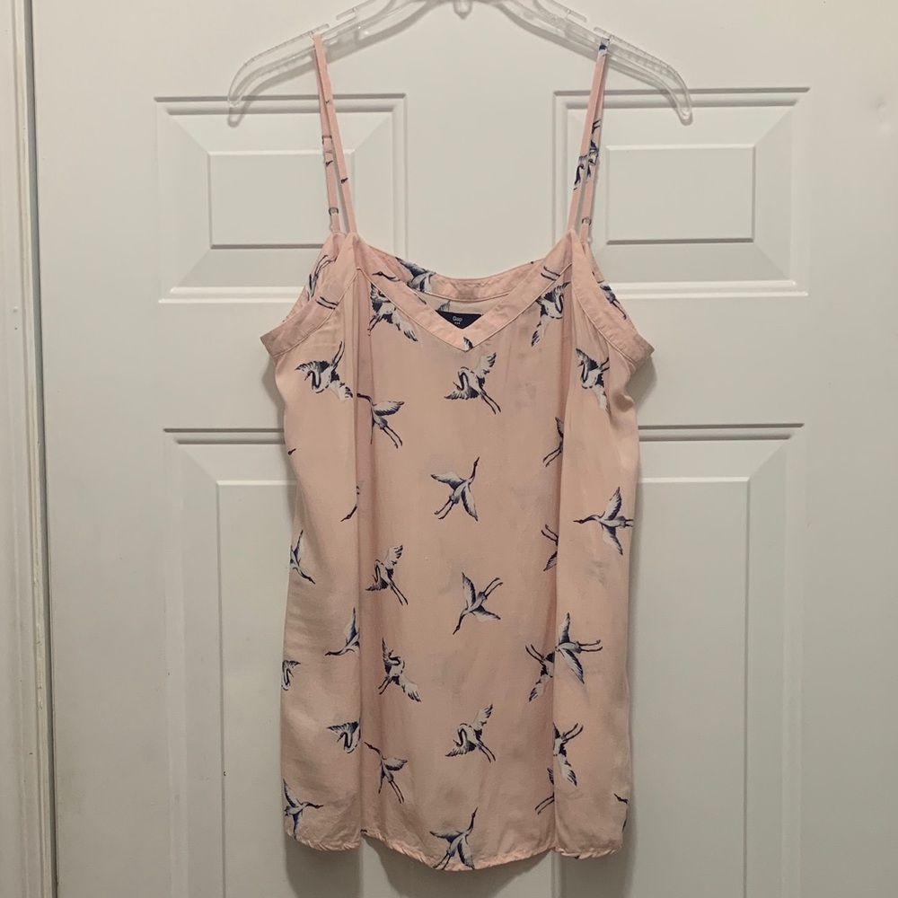 GAP Light Pink Camisole with Blue Stork Design - Size Medium